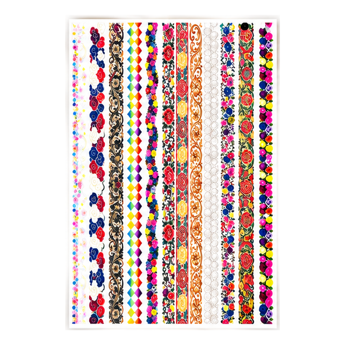 Colorful Ornamental Stripes DTF Transfer Sheet. - Image 2
