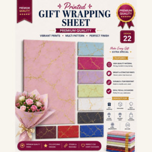 Luxury Marble Design Gift Flower and Booked Wrapping Paper Sheet.