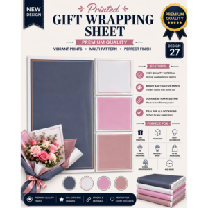 Printed Gift Flower and Bouquet Wrapping Sheet