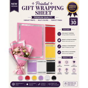 Premium Silver Border Gift Flower & Bouquet Wrapping Sheet