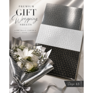 Premium Metallic Geometric Flower Bouquet & Gift Wrapping Sheet .