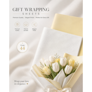 Premium White Textured Flower & Bauquet Wrapping Sheet.