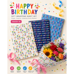 Premium Happy Birthday Gift Flower & Bauquet Wrapping Sheets
