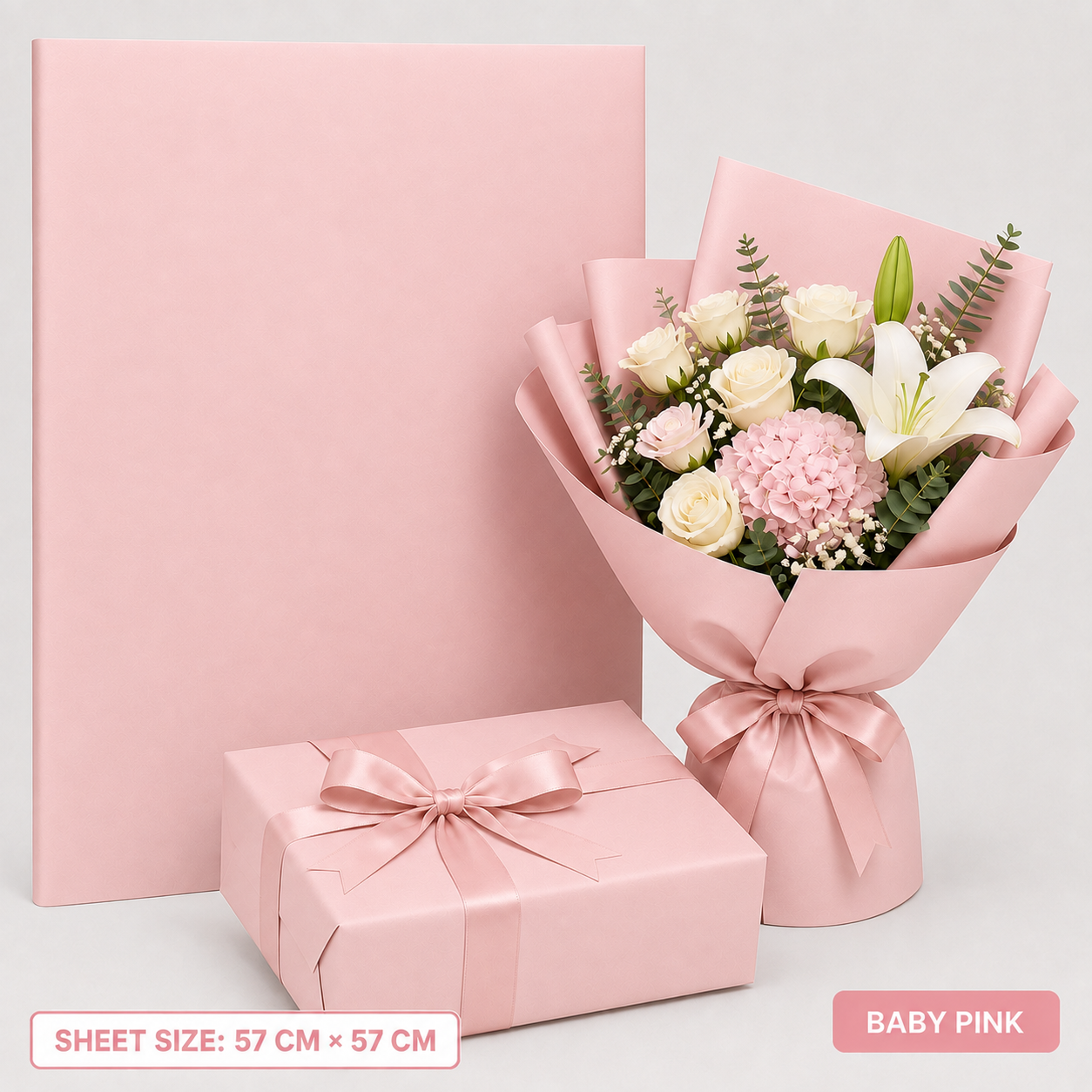 Elegant Plain Gift Flower and Booked Wrapping Sheets - Image 4