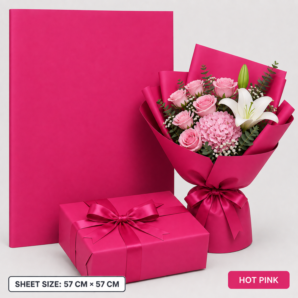Elegant Plain Gift Flower and Booked Wrapping Sheets - Image 3
