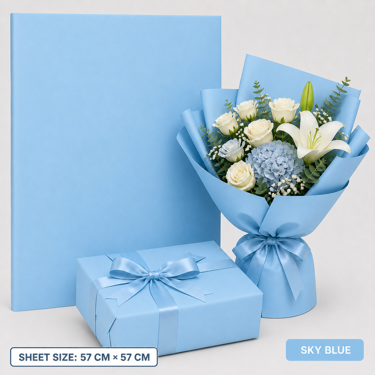 Elegant Plain Gift Flower and Booked Wrapping Sheets - Image 6