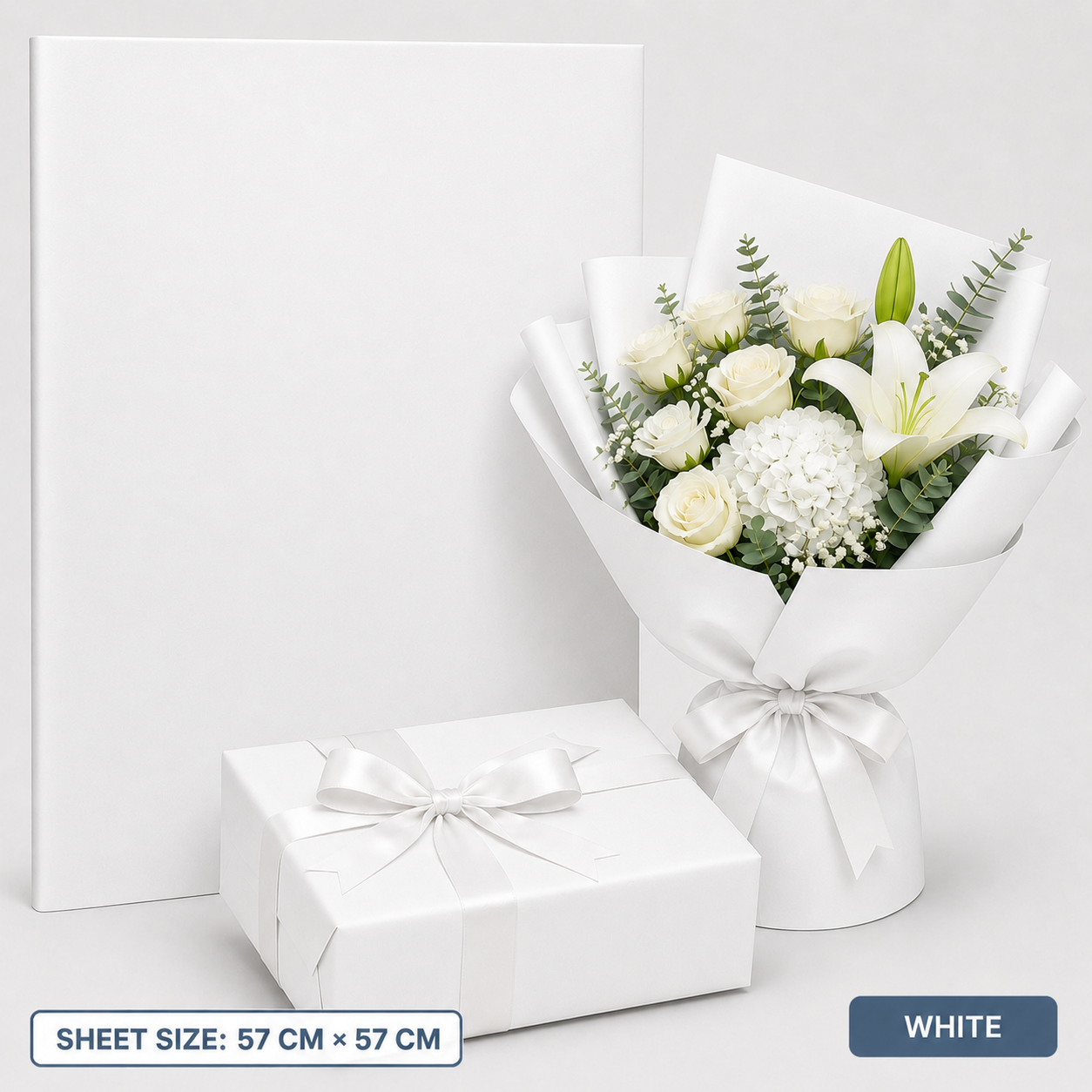 Elegant Plain Gift Flower and Booked Wrapping Sheets - Image 5