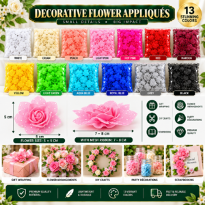 Decorative Flower Appliques – Mixed Floral Design.