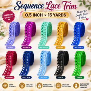 Premium Decorative Lace Trim – 0.5 Inch × 15 Yards