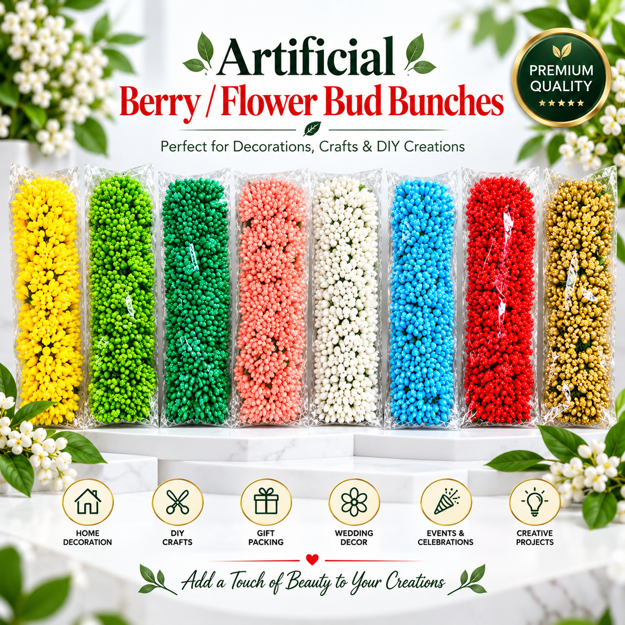 Artificial Berry / Flower Bud Bunches