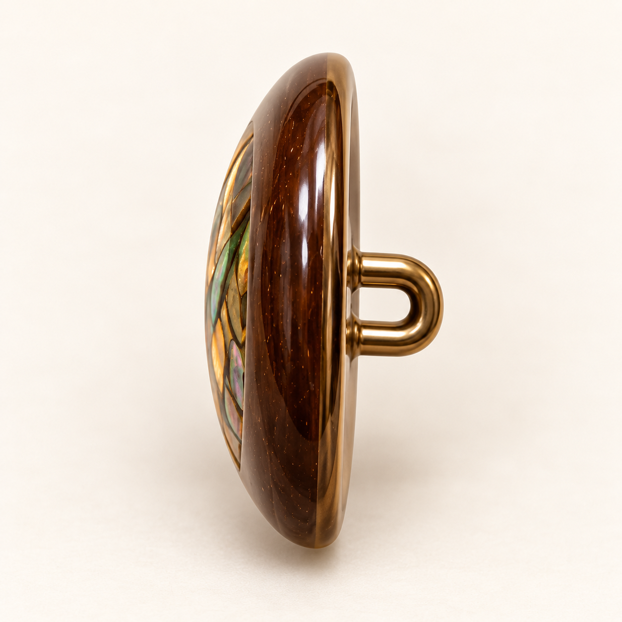 Shell Mosaic Button – Brown - Image 4