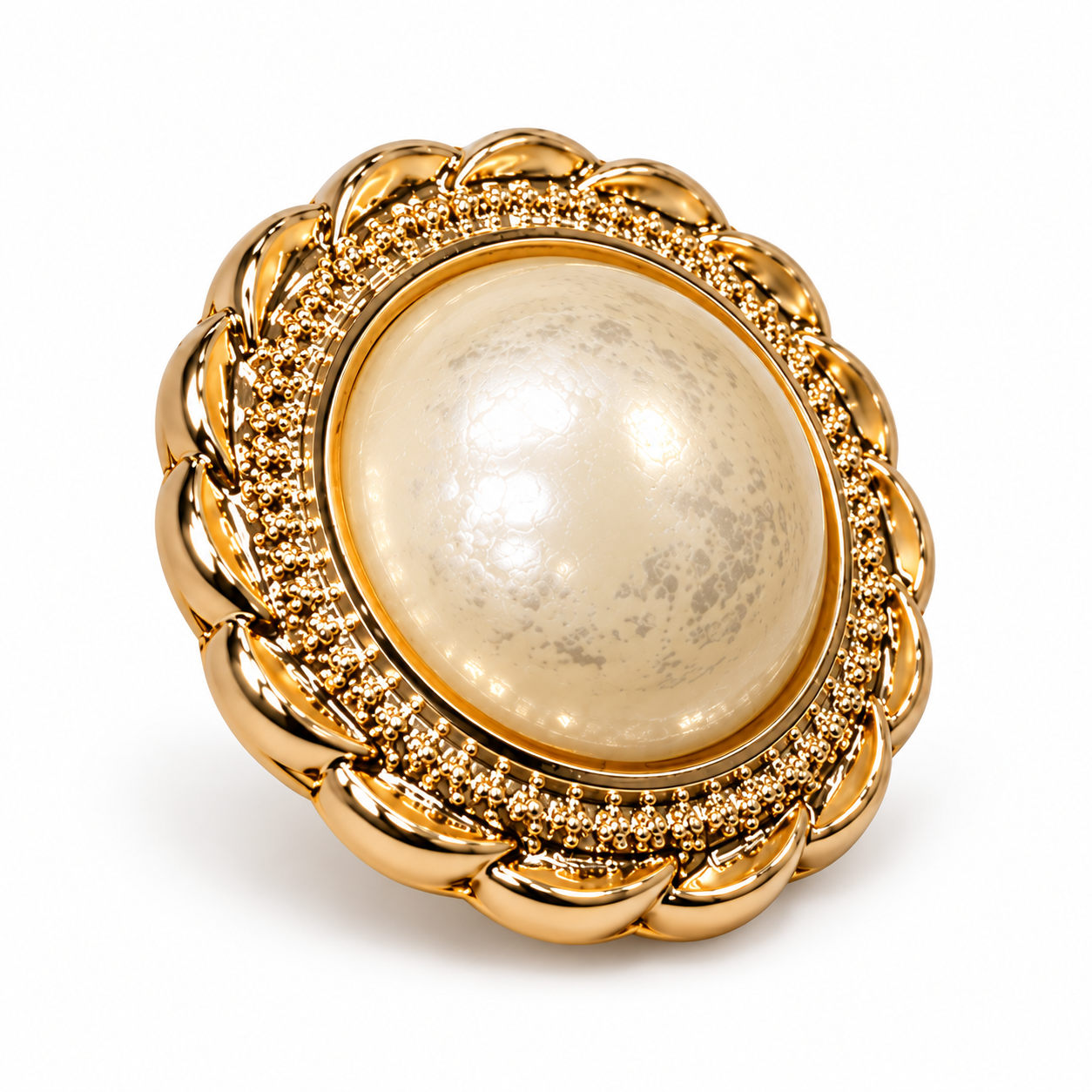 Premium Pearl Metal Button – Gold & Cream. - Image 5