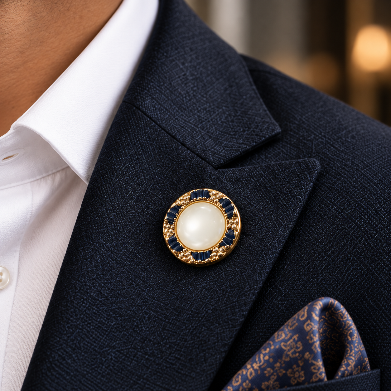 Premium Gold & Pearl Apparel Button. - Image 3
