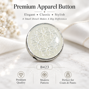 Ivory & Gold Decorative Apparel Button.