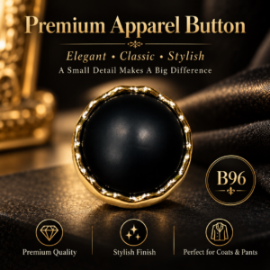 Black & Gold Premium Apparel Button
