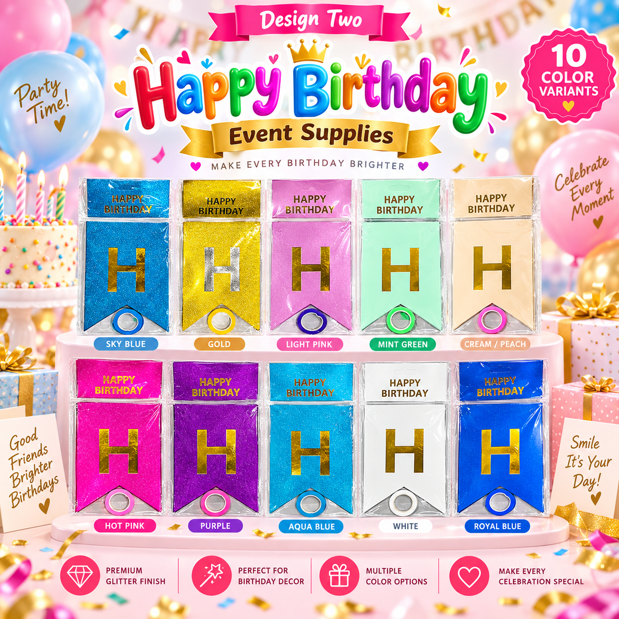 Happy Birthday – Colorful banner Party Hanging Banner.
