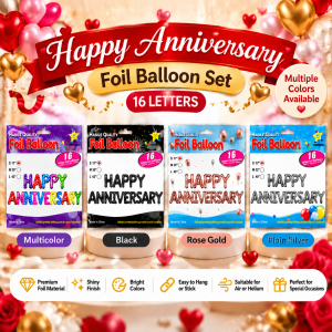 Happy Anniversary Foil Balloon Set – 16 Letter Balloon Decoration