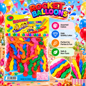 Rocket Balloons – Colorful Assorted Latex Balloons.