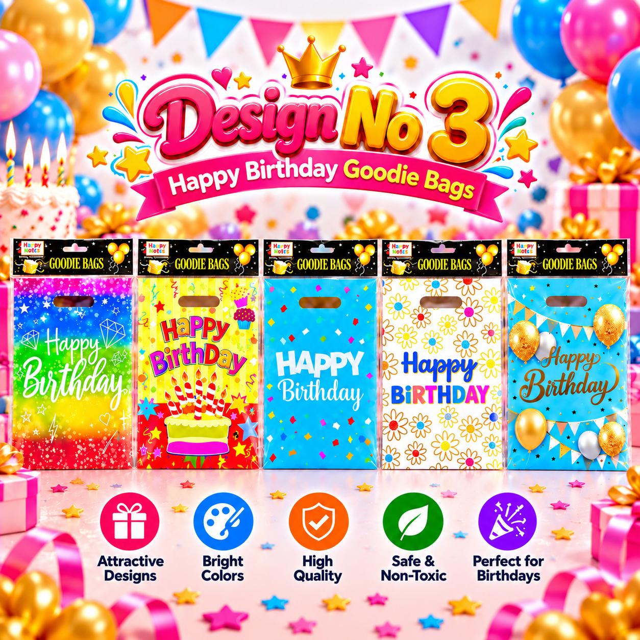 Happy Birthday Goddie Bags – Design No. 3.