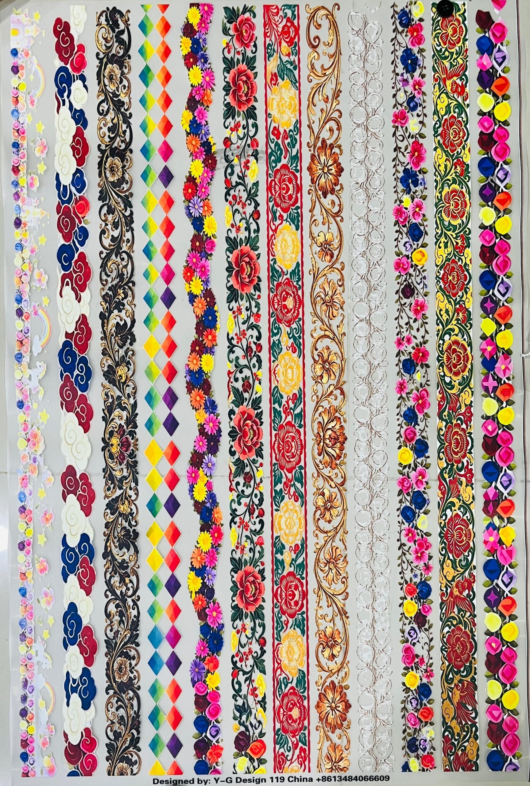 Colorful Ornamental Stripes DTF Transfer Sheet. - Image 3