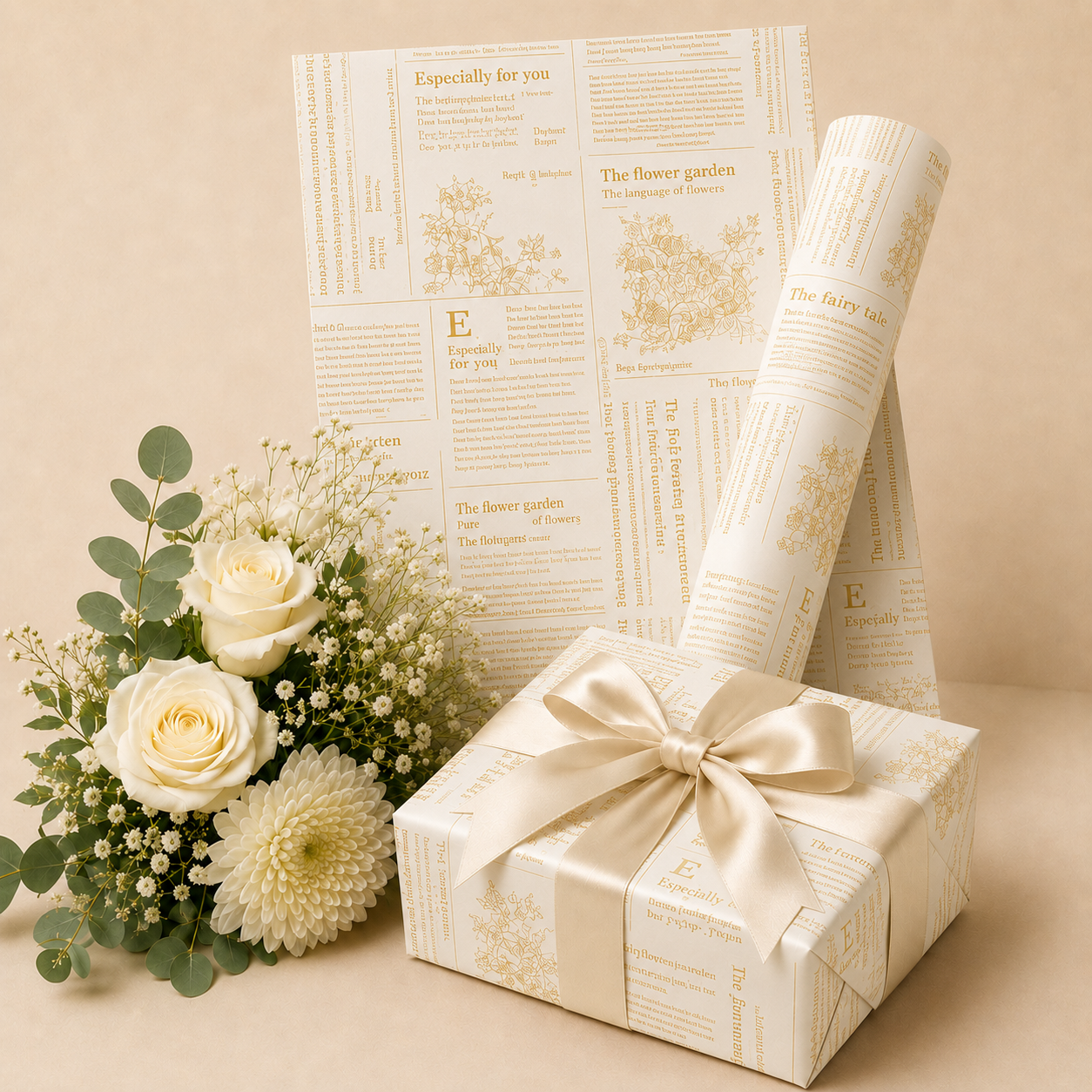 Printed Unique and best Quality Gift Flower and booked Wrapping Sheet. - Image 9