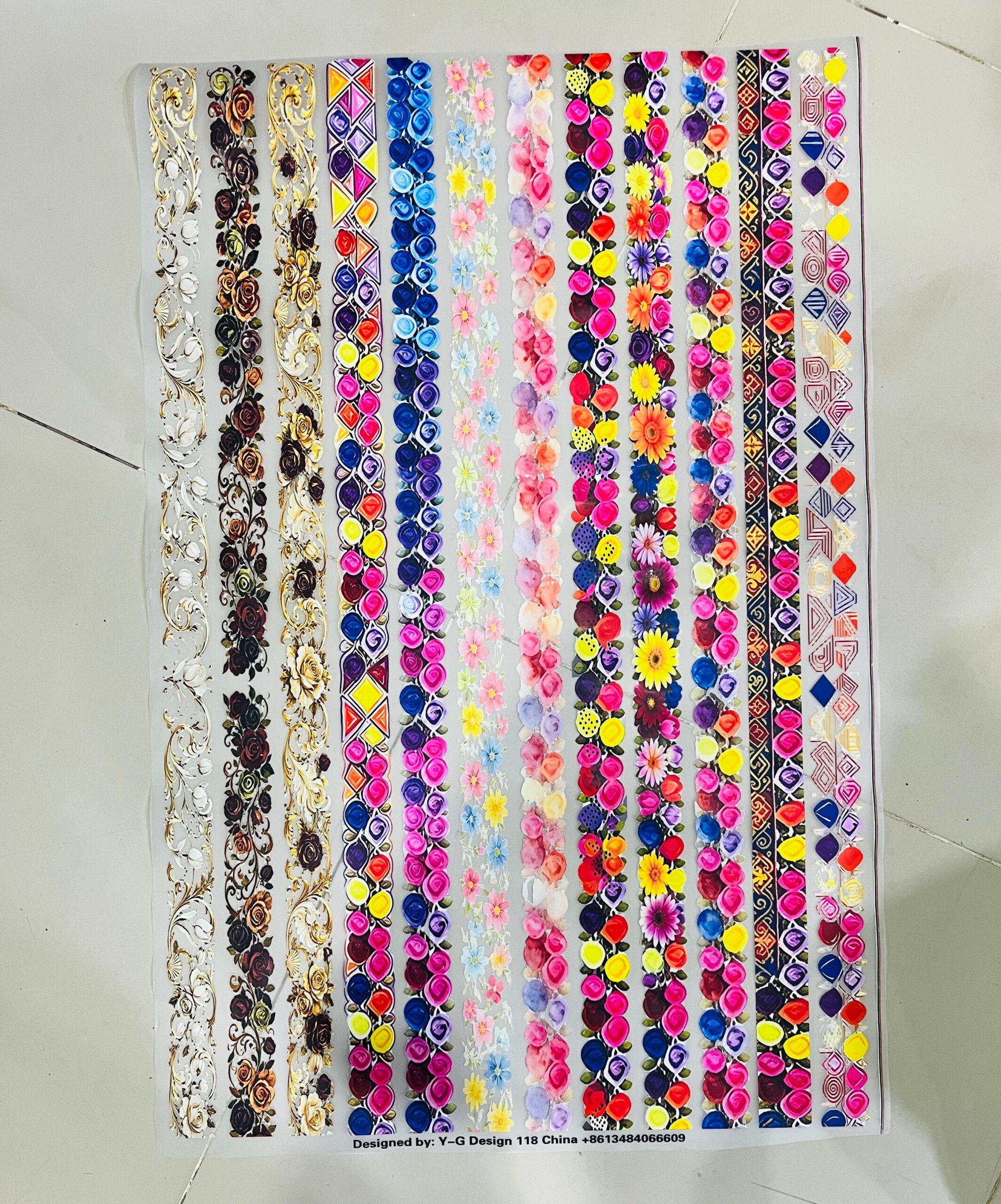 Decorative Floral Border Sticker Sheet. - Image 2