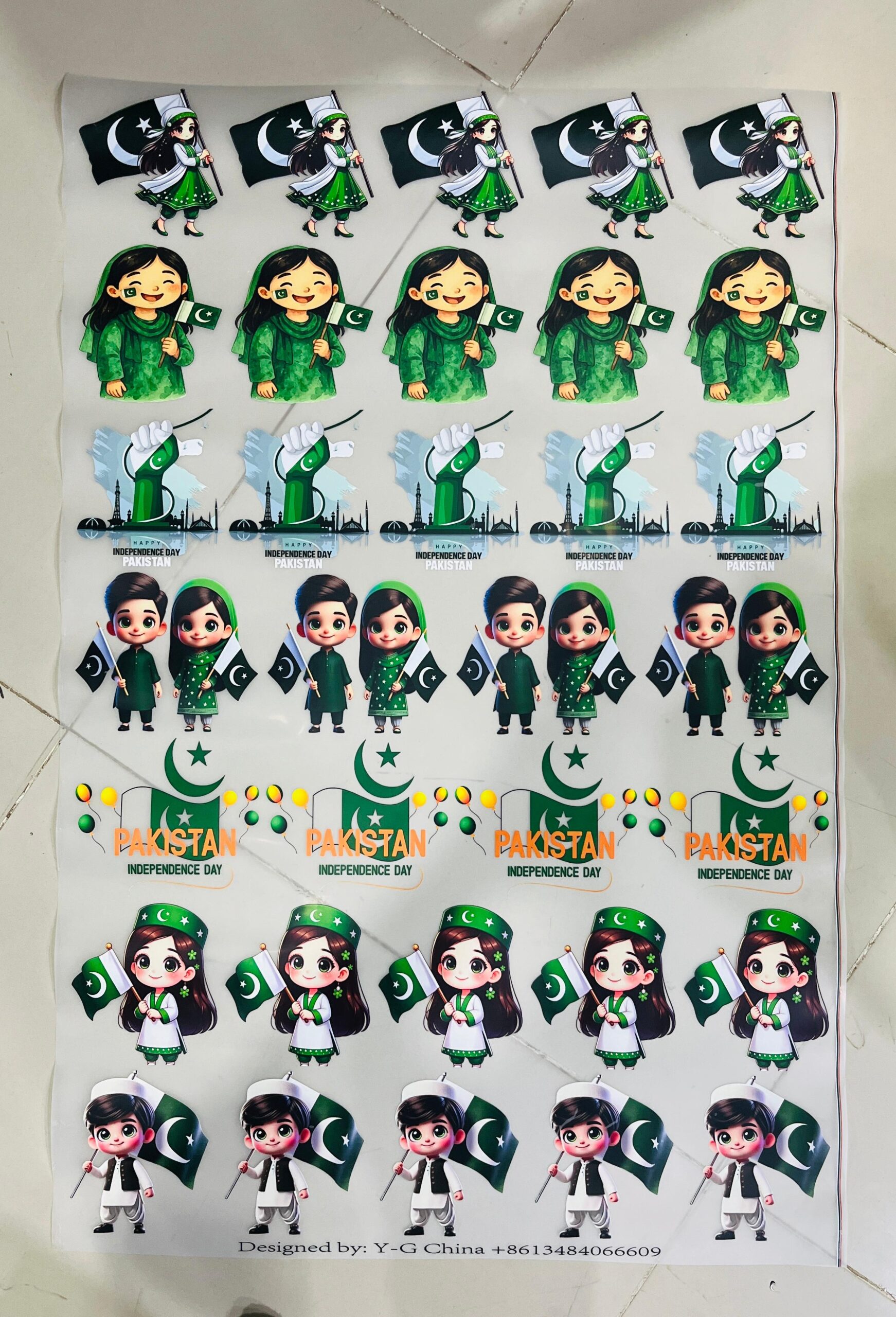 Pakistan Theme DTF Transfer Sheet – Independence Day. - Image 2
