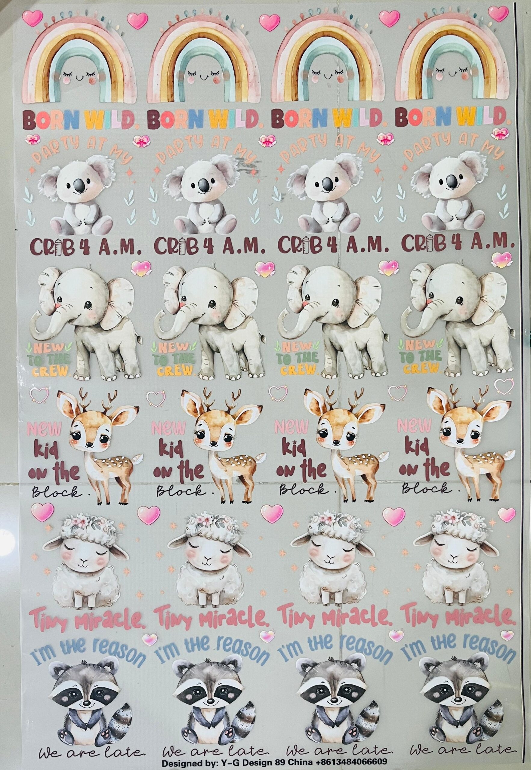 Cute Baby Animals DTF Transfer Sheet - Image 3