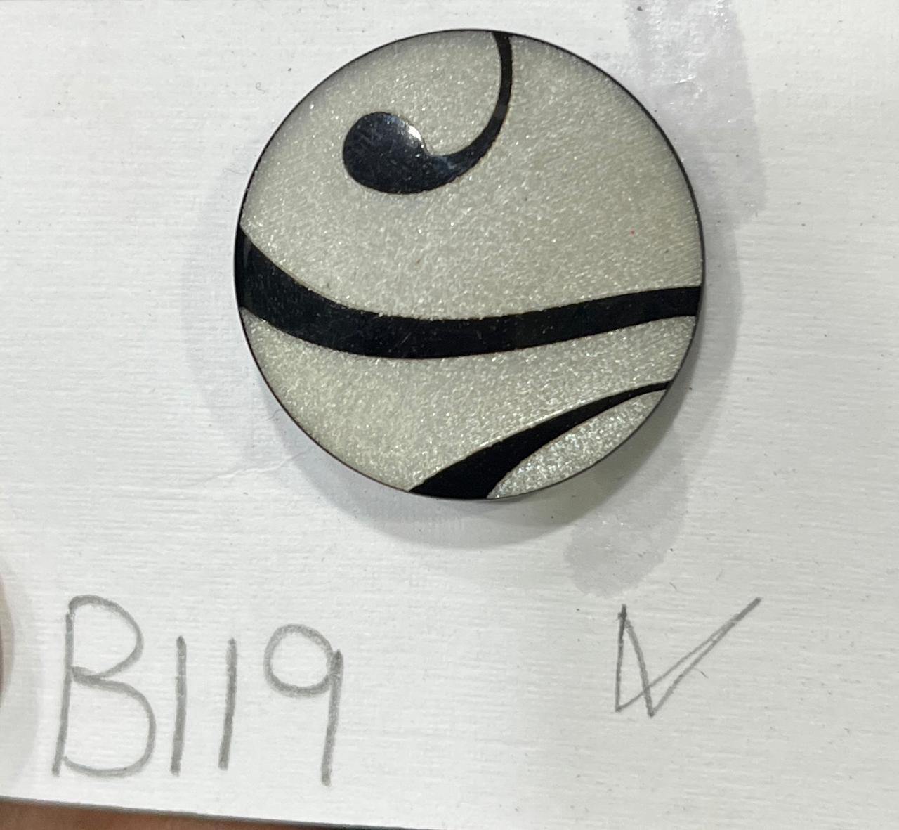 Premium Pearl Button – Ivory with Black Design - Image 3