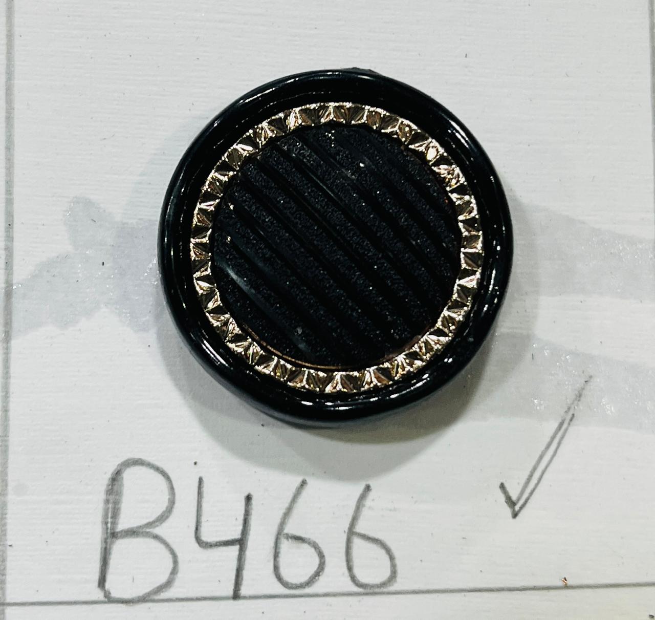 Black Crystal Gold Rim Designer Button. - Image 2