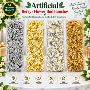 Artificial Decorative Berry & Flower Bud Bunches