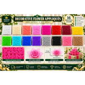 Decorative Short Flower Appliques – Mixed Floral Design.