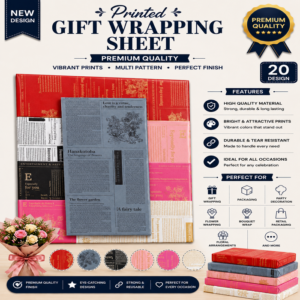 Printed Unique and best Quality Gift Flower and booked Wrapping Sheet.